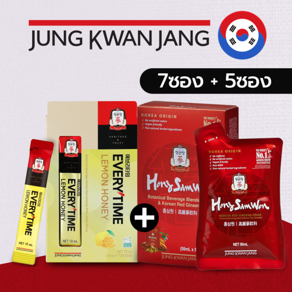  [JUNG KWAN JANG]  เอเวรี่ไทม์ เลม่อน ฮันนี่ 7 แท่ง+ฮง ซัม วอน 5 ซอง