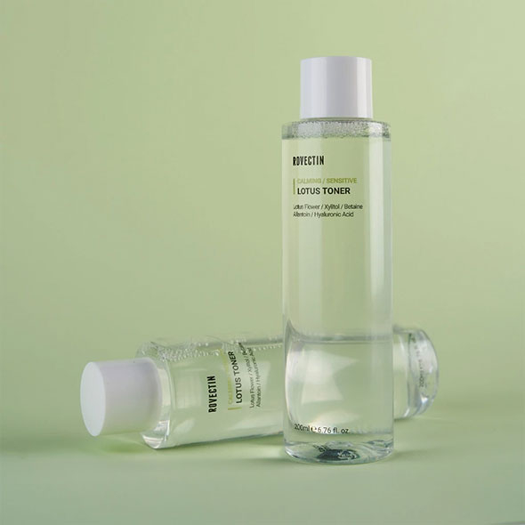  [ROVECTIN ] CALMING LOTUS TONER โทนเนอร์ที่มี Aquaxyl ช่วยให้ความชุ่มชื้นมากขึ้น