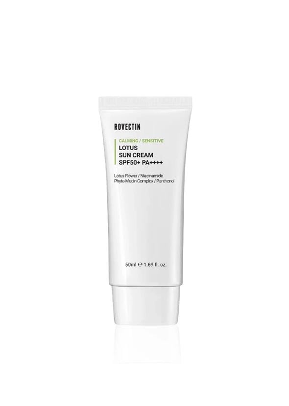 [ROVECTIN ]   CALMING LOTUS SUN CREAM SPF50+ PA++++ ครีมกันแดด Vegan เนื้อบางเบา ไม่เหนียว ซึมง่าย