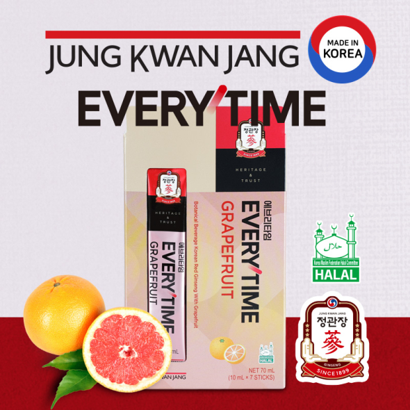  [JUNG KWAN JANG] เอเวรี่ไทม์ เกรฟฟรุต (เครื่องดื่มผสมโสม เกรฟฟรุต และกล้วย) บรรจุ 7 ซอง