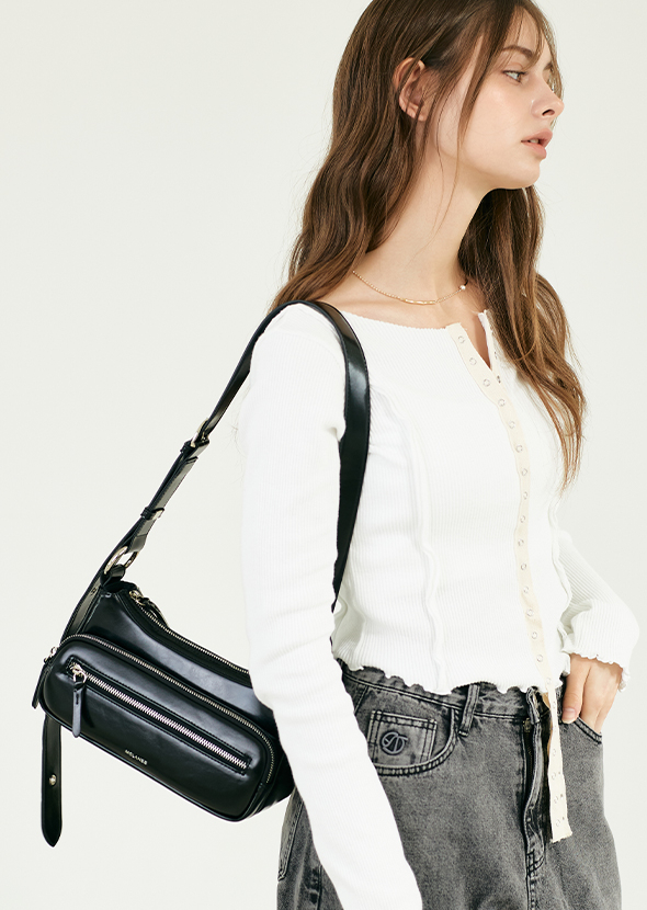 [MCLANEE] Kina shoulder and cross bag - Black