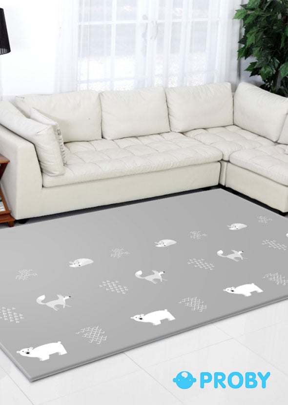 [PROBY] แผ่นรองคลานเกาหลี Fabric+PE  พรีเมียม  เบาะรองคลาน เสื่อรองคลานแบบม้วน