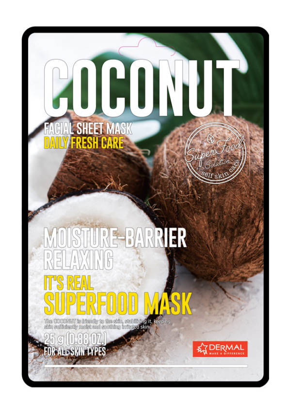[DERMAL ] It\'s Real Superfood Mask (Coconut) 1ea