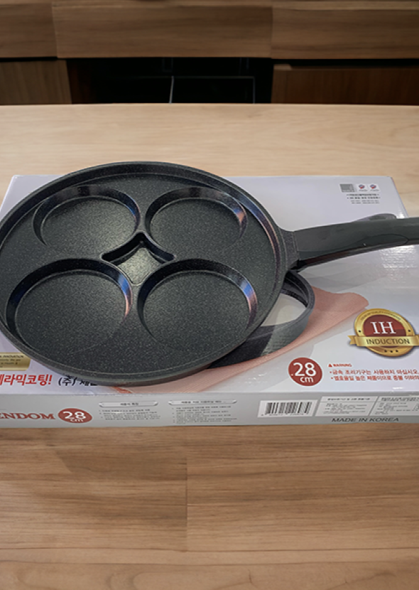 QUEENDOM / Primo induction 4 Egg Pan 28cm  กระทะ ทอดพร้อมกัน  แม่เหล็กไฟฟ้า 4 หลุม 