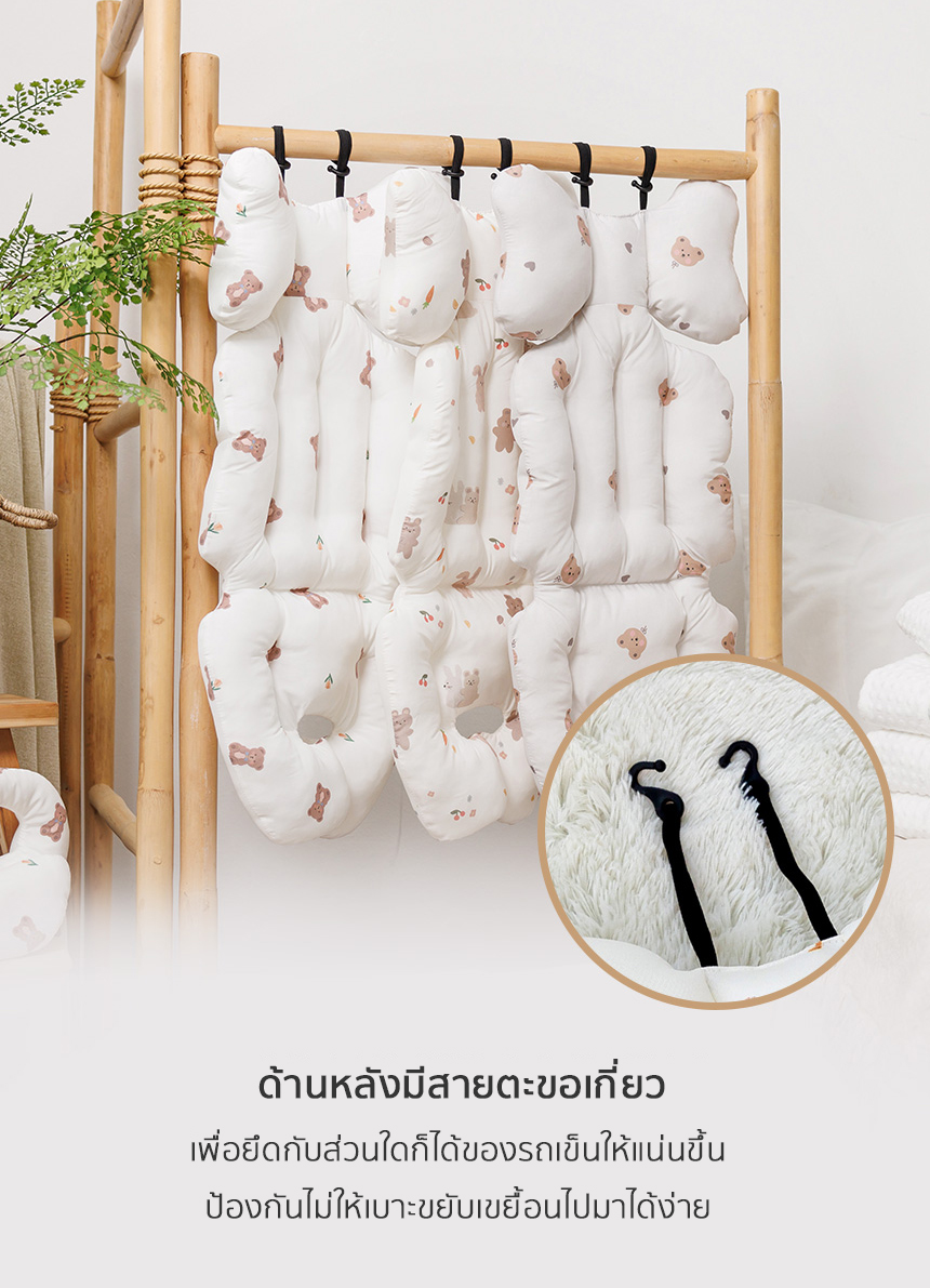 BEBENUVO เบาะรองรถเข็นเด็ก คาร์ซีท Four Seasons Double-Sided Liner (แบบหนา นุ่ม)